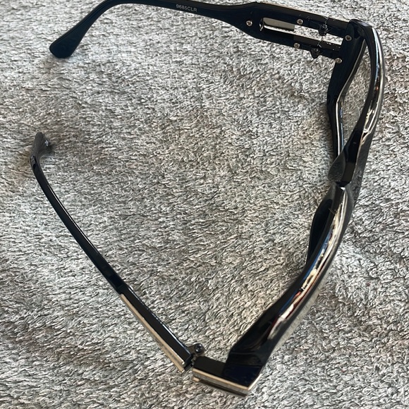 MEN’S GLOSSY BLACK & SILVER RETRO  GAZELLE GLASSES *NEW* - Picture 6 of 9